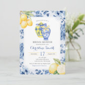 Gemberpot citroen Chinoiserie Bruiloftsontbijt Kaart (Staand voorkant)