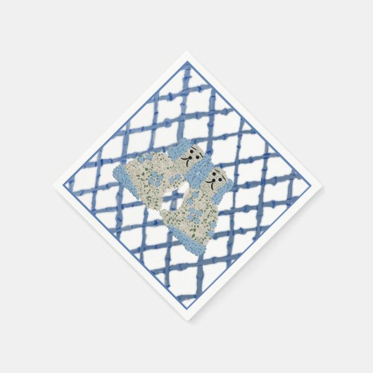 Gemberpotten Staffordshire Honden Magnolia Servet (Hoek)