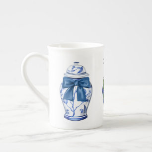 Gemberpotten Strikken Chinoiserie Bone China Koffi Porselein Kop