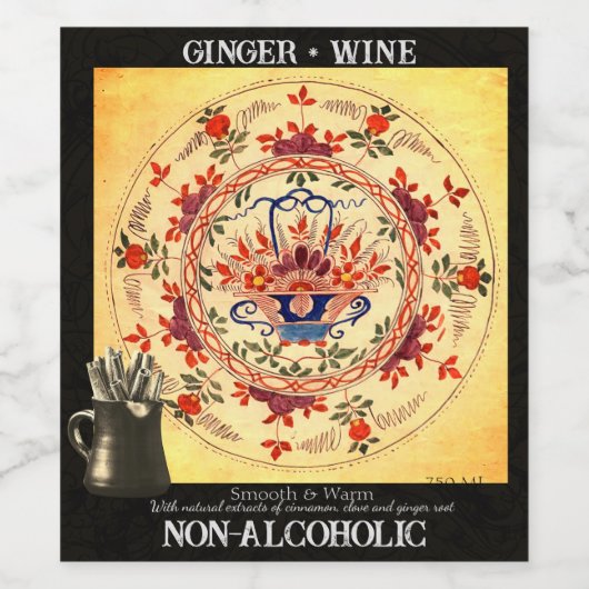 Gemberwijn Wijn Maken Thuisgemaakt Wijn Etiket (Enkel label)