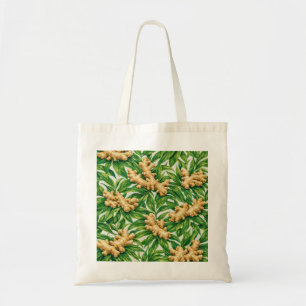 Gemberwortel Tropisch Botanisch Patroon Tote Bag