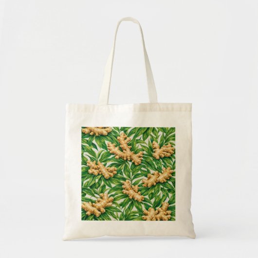 Gemberwortel Tropisch Botanisch Patroon Tote Bag (Voorkant)