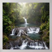 Gembleng Waterfall Bali Jungle Wall Art Poster (Voorkant)