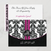 gemd demask roze rsvp kaarten standaard 3.5 x 5 kaartje (Voorkant / Achterkant)