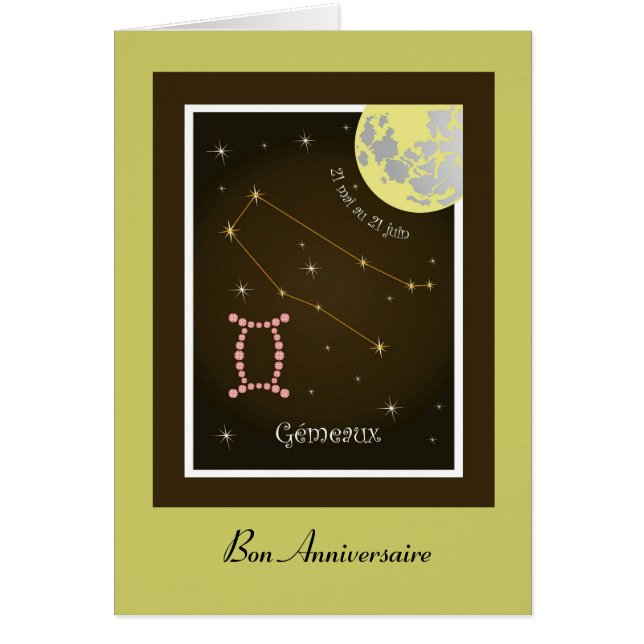 Gémeaux 21 mai au 21 juin Karte (Voorkant)