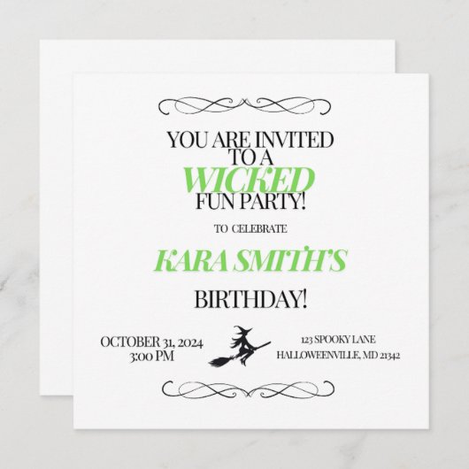 Gemeen leuk feest kaart (Voorkant / Achterkant)