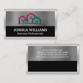 Gemeenschap | Huizen | Silver Border Visitekaartje (Voorkant / Achterkant)