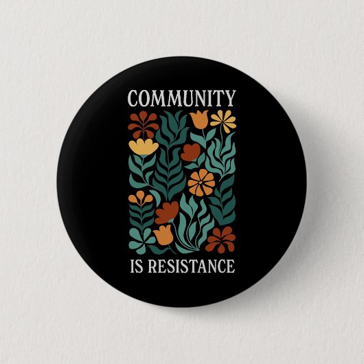 Gemeenschap is weerstand  ronde button 5,7 cm (Voorkant)