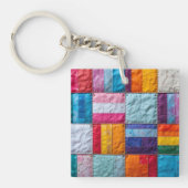 Gemeenschap Quilt van Eenheid en Diversiteit Sleutelhanger (voorkant)