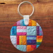 Gemeenschap Quilt van Eenheid en Diversiteit Sleutelhanger (Voorkant)