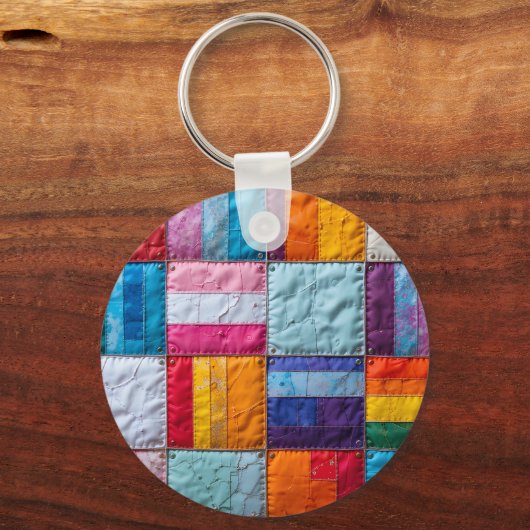 Gemeenschap Quilt van Eenheid en Diversiteit Sleutelhanger (Voorkant)