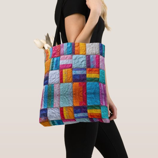 Gemeenschap Quilt van Eenheid en Diversiteit Tote Bag (Dichtbij)