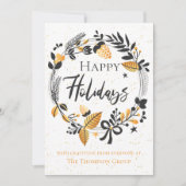 gemeenschappelijk | Gele zwarte krans PRETTIGE FEE Notitiekaartje (Voorkant)