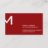 gemeenschappelijk | Monogram Split (dieprood) Visitekaartje (Achterkant)