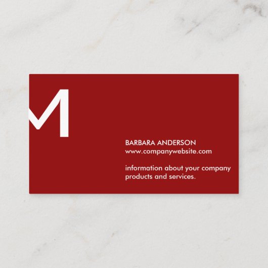 gemeenschappelijk | Monogram Split (dieprood) Visitekaartje (Achterkant)