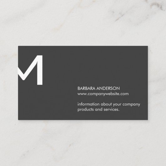 gemeenschappelijk | Monogram Split (donkergrijs) Visitekaartje (Achterkant)