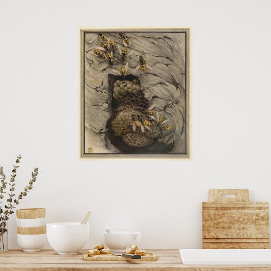 GEMEENSCHAPPELIJKE AFVALSTOFFEN - Insect Book Illu Poster (Keuken)