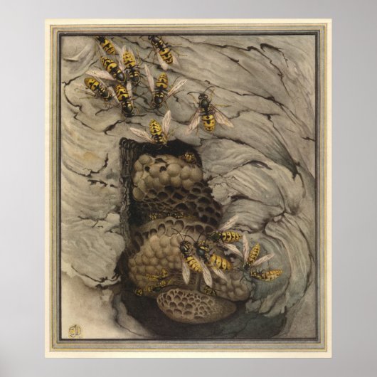 GEMEENSCHAPPELIJKE AFVALSTOFFEN - Insect Book Illu Poster (Voorkant)