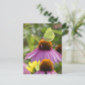 Gemeenschappelijke Brimstone Butterfly op Flower D Feestdagenkaart (Staand voorkant)