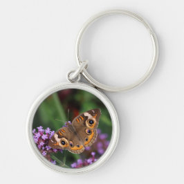Gemeenschappelijke Buckeye Butterfly op Verbena Sl Sleutelhanger