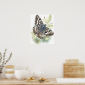 Gemeenschappelijke geruite vlinder Art Print Poste (Keuken)