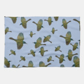 Gemeenschappelijke Grackle Groen Blauw Vogelkudde Theedoek (Horizontaal)