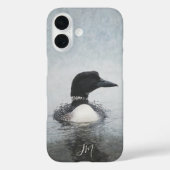 Gemeenschappelijke Loon Vogel Schilderen Initialen Case-Mate iPhone Case (Achterkant)