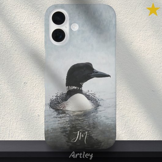 Gemeenschappelijke Loon Vogel Schilderen Initialen Case-Mate iPhone Case