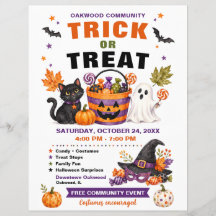 Gemeenschappelijke Trick or Treat Halloween Flyer