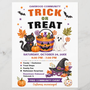 Gemeenschappelijke Trick or Treat Halloween Flyer