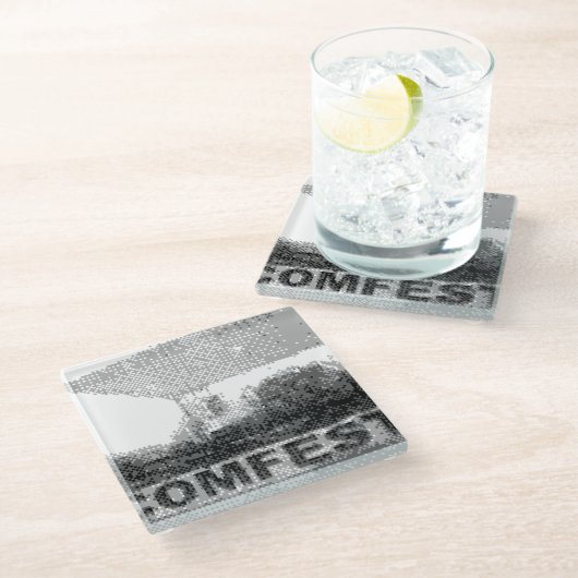 gemeenschapsfeest glazen onderzetter (Schuin)