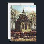 Gemeente in de kerk, Nuenen door Vincent van Gogh<br><div class="desc">Gemeente die de hervormde kerk in Nuenen verlaat door Vincent van Gogh is een antieke post-impressionistische architecturale religieuze schilderij met een kerk waar kerkgangers aan het einde van de dienst naar buiten gaan. Over de kunstenaar: Vincent Willem van Gogh was een post-impressionistische schilder wiens werk het meest opviel door zijn...</div>