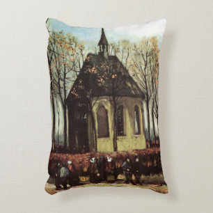 Gemeente in de kerk, Nuenen door Vincent van Gogh Accent Kussen