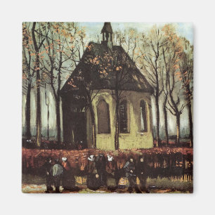 Gemeente in de kerk, Nuenen door Vincent van Gogh Magneet