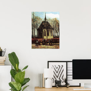 Gemeente in de kerk, Nuenen door Vincent van Gogh Poster