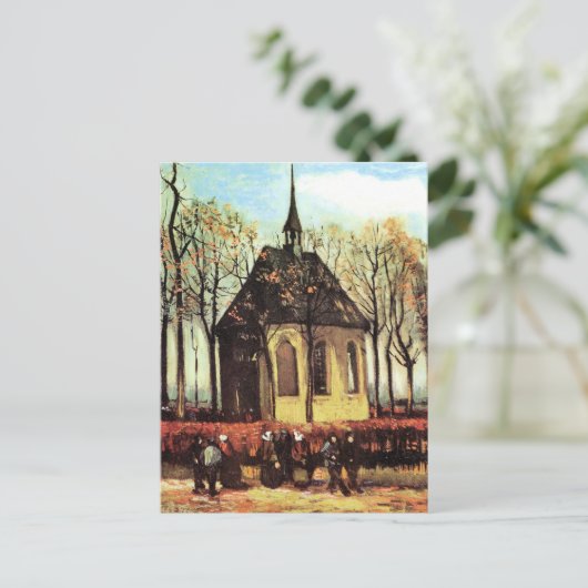 Gemeente verlaat hervormde kerk briefkaart (Staand voorkant)