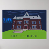 Gemeentelijke inrichting Brattleboro | Retro Trave Poster (Voorkant)