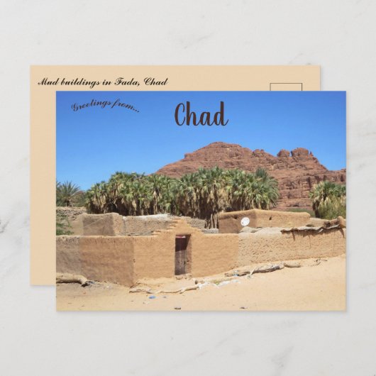 Gemeenten in Fada Chad Briefkaart (Voorkant / Achterkant)