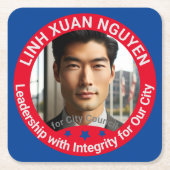 Gemeenteraadsverkiezingen Custom Photo Campaign Kartonnen Onderzetters (Voorkant)