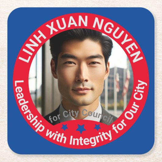 Gemeenteraadsverkiezingen Custom Photo Campaign Kartonnen Onderzetters (Voorkant)