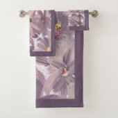 Gemeentte roze gekleurde bloemen om het even welke bad handdoek (Insitu)