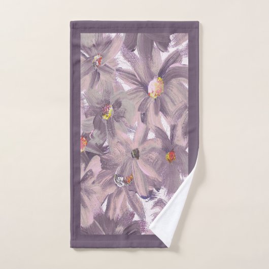 Gemeentte roze gekleurde bloemen om het even welke bad handdoek (Handdoek)