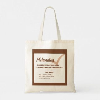 "gemelaniseerd" tote bag