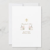 Gemelas Hijas Roze Bloemen Primer Añito Bautizo Kaart (Achterkant)