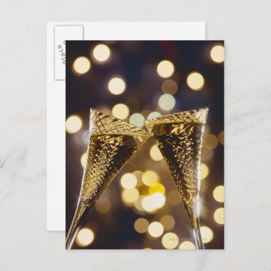 Gemelde champagneflut, close-up briefkaart (Voorkant / Achterkant)