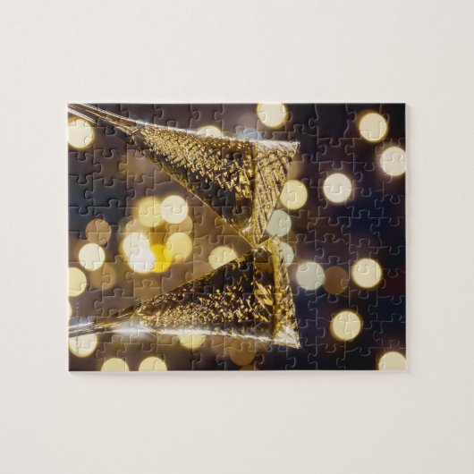 Gemelde champagneflut, close-up legpuzzel (Horizontaal)