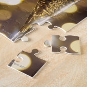 Gemelde champagneflut, close-up legpuzzel (Zijkant)