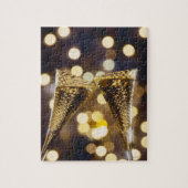 Gemelde champagneflut, close-up legpuzzel (Verticaal)