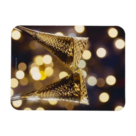 Gemelde champagneflut, close-up magneet (Horizontaal)