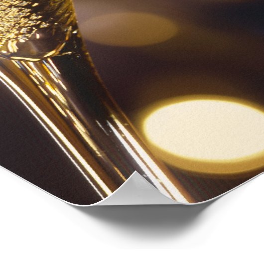 Gemelde champagneflut, close-up poster (Hoek)